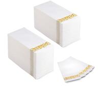 Toallas desechables, servilletas blancas, servilletas de papel, toallas de invitados, toallas de papel blanco para cocina, baño, fiestas, bodas, aniversarios, cenas, eventos, 43 x 30 cm (dorado, 100)