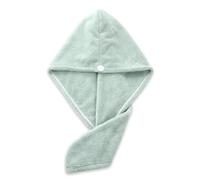 toallas, Gorro de toalla turbante for el cabello con lazo y cierre de botón, secado rápido, multicolor, 50 x 25 cm(Green)