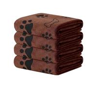 Toallas para Perros 4 piezas paño suave y cómodo para aseo y cuidado de | Toallas Grandes de Microfibras para Perros en el Baño, Cuarto de Ducha, Refugio, Camping, Playa y Viaje Café