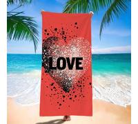 Toallas Playa Rojo 220x100 cm Toalla Playa Grande, Mujeres y Hombres Toalla Gimnasio, Amar Toallas Microfibra, Absorbente, Pareos Mujer Ligera y de Secado Rápido, para Viajes, Vacaciones H-6017