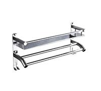 Toallas portavasos Ratchs de Toallas 2 Niveles Soporte de Toallas con Ganchos de Toalla de baño Cromado Toalla de Toalla montada en la Toalla de toalla/40 cm (tamaño: 60 cm) (un Color 60 cm)