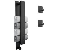 Toallero Adhesivo, vewicokop Toalleros de Baño Sin Taladro,Toallero de Baño de Acero Inoxidable 304 Durable y a Prueba de Herrumbre para Cocina,Baño y Aseo 40CM,Negro