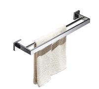 Toallero Baño, Pulido Doble Toallero de Barra, Acero Inoxidable, 59.9 x 12.7 x 5.6 cm