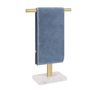 Toallero BathAce en forma de T para ba o, barra independiente para encimera de cocina, acero inoxidable 304 (16 pulgadas, base de m rmol dorado)