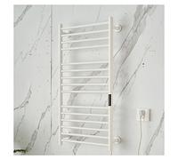 Toallero calefaccionado de 15 Barras, Calentador eléctrico de Acero Inoxidable con Temporizador, Montaje en Pared, enchufable y cableado, Ideal para baño, Uso doméstico, Acabado ne