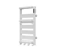 Toallero calefaccionado de Aluminio Blanco de Pared con Estante Superior de 42", diseño de línea Recta, secador de Toallas eléctrico de Temperatura Constante para baño, solución qu