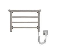 Toallero calefactable de Pared, Calentador de Toallas para baño, con Estante Superior, enchufable, eléctrico, Control de Temperatura Constante, Plateado