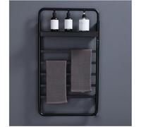 Toallero calefactado de Acero Inoxidable con Estante Superior, Color Dorado Cepillado, para Montar en la Pared. Radiador eléctrico con cableado para baño. Calentador de Toallas de