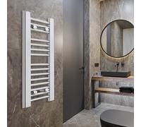 Toallero calefactor cromado estrecho de 350 mm de ancho, recto, plano, calentador de baño, radiador Turkish Zone (350 mm de ancho x 800 mm de alto)