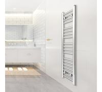 Toallero calefactor cromado estrecho de 350 mm de ancho, recto, plano, calentador de baño, radiador Turkish Zone (350 mm de ancho x 1000 mm de alto)