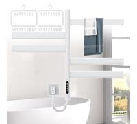 Toallero calefactor de 5 barras | Toallero eléctrico giratorio de 85 W | Toallero calefaccionado de pared - Carga 30 kg | Pantalla táctil LED | Calefacción en seco de fibra de carbono de 360°, color