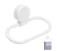Toallero con anilla blanca para colgar toallas de plástico, sin necesidad de enroscar, para baño, cocina, accesorios montados en la pared