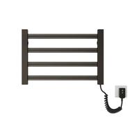 Toallero con calefacción Inteligente, radiador montado en la Pared con toallero de 80 W con Temperatura Constante, radiador eléctrico pequeño para toallero para baño, 4 Barras Black Right Line