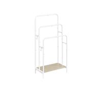 Toallero de 3 Barras 50 x 30 x 100 cm Blanco Nube y Beige Natural