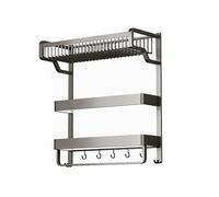 Toallero De 3 Niveles, Toallero Espacial De Aluminio con Ganchos Móviles, Instalación Montada En La Pared, For Sala De Estar, Balcón Y Baño(L-57cm)