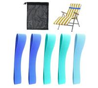 Toallero de 5 piezas con 1 bolsa de almacenamiento de malla, banda elástica, accesorios de playa, correa ajustable, toallero elástico, accesorio de baño de playa