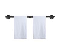 Toallero de 85 cm montado en la pared, toallero de baño industrial, tubo industrial, toallero de tubo industrial con capacidad de carga de 30 kg para baño, comedor, cocina, negro