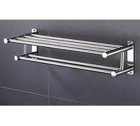 Toallero de acero inoxidable montado en la pared con ganchos, estante de almacenamiento de baño, barra de toalla múltiple, para baño, cocina de hotel-A-40cm