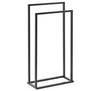 Toallero de Acero Negro Brillante 2 rieles Accesorios de baño Estante de Almacenamiento de Toallas de pie diseño Moderno Recreo