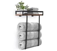 Toallero de acero para colgar en la pared, para invitados, para baño, con taladro, con estante, barra para toallas, toallas, almacenamiento para baño