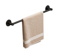 Toallero de aluminio autoadhesivo, 50 cm, sin taladrar, diseño elegante que ahorra espacio para baños modernos y uso de invitados, acabado blanco