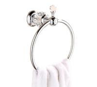 Toallero de Anilla Toallero de Cristal con aro Cromado for Pared, Soporte for Toallas, Accesorio clásico for baño(Silver)
