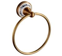 Toallero de Anilla Toallero de Pared latón en Bronce Cepillado con Forma Ovalada y Estilo contemporáneo for baño, Acabado Antiguo(Style1)