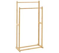 Toallero de baño 85x45 cm 2 raíles Madera de bambú marrón Claro Hoboken