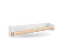 Toallero de baño Adhesivo Fabricado en Acero-Madera y Acabado Blanco Mate - Haya| Peso máx.: 5kg| Medidas 45x7x9,3cm| Incluye Adhesivo para Fijar a la Pared|