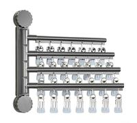 Toallero de baño de montaje en pared con brazos giratorios de 180°, construcción de aleación de aluminio grueso, abrazadera de acero inoxidable y ventosa reutilizable, sujeción segura de toallas (4