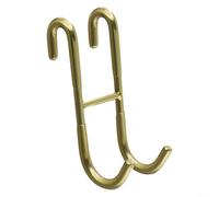 Toallero de ducha de acero inoxidable sobre puerta de cristal con agarres de silicona para almacenamiento de accesorios de baño y soporte para escobilla de ducha (dorado)