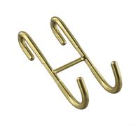 Toallero de ducha sobre puerta de cristal de acero inoxidable sin taladro, ganchos en forma de S y agarre de silicona para proteger el vidrio de la ducha y colgar toallas y batas (dorado)