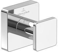 Toallero de gancho Elements Striking de Villeroy & Boch, gancho toallero de baño para montaje en la pared, fabricado con latón, accesorio de baño, rectangular, 45 x 44 x 45 mm, Chrom