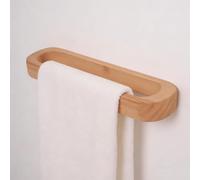 Toallero de Madera Natural, Barra de Baño para Pared, Colgador de Toallas para Lavabo, Soporte para Toallas de Cocina,Porta Toallas para Mueble Lateral, Accesorio para Paños Pequeños y Manoplas, Hogar