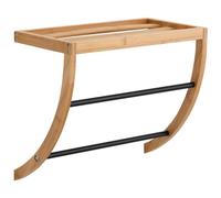 TOALLERO DE PARED 1 ESTANTE DE BAMBÚ + 2 BARRAS DE ACERO INOXIDABLE - BAMBÚ NEGRO