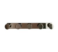 Toallero de pared de 37 cm, 5 ganchos redondos de acero inoxidable, adhesivos 3M