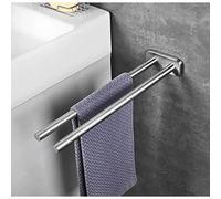 Toallero de pared de acero inoxidable cepillado con doble brazo para baño, 40 cm
