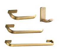 Toallero de pared de latón envejecido para baño, acabado cepillado, soporte para toallas, color dorado