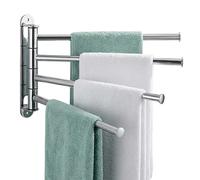 Toallero de Pared Relaxdays, 4 Brazos móviles, Plateado