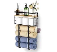Toallero de pared, toallero negro, versátil y ahorra espacio, toallero actuar como toallero de invitados y toallero para el hogar