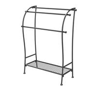 Toallero de Pie Portatoallas de Pie Toallero Independiente De Hierro, Soporte De Toalla De 3 Niveles Con Estante, Soporte De Toalla Moderno Para Baño Toallero para Piso ( Color : Nero , Size : 65*28*8