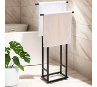 Toallero de pie Toallero independiente negro Toallero sin agujeros Soporte para toallas de baño Toallero para barra de toallas Soporte para decoración de baño, sala de estar, cocina