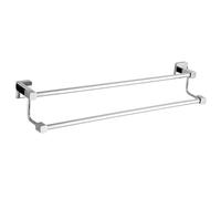 Toallero doble de acero inoxidable con acabado cromado, accesorios de baño de 30 cm, soporte para toallas de pared para uso doméstico y hotelero, diseño duradero y elegante
