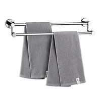 Toallero doble de acero inoxidable pulido, 100 cm, montado en la pared, para baño y cocina, duradero y elegante, diseño elegante, solución para ahorrar espacio