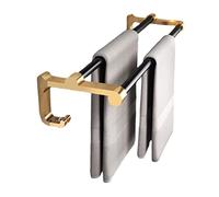 Toallero doble de aluminio negro y dorado para baño y cocina, 40 cm, elegante perchero para colgar, accesorios de baño esenciales para invitados