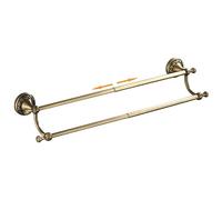 Toallero Doble de latón de Bronce Antiguo, Ajustable de 15.5 a 27.5 Pulgadas para toallero de baño, Accesorios de baño montados en la Pared, diseño Tallado de patrón