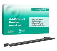 Toallero doble hansgrohe AddStoris S, 41763670, Color: negro mate