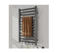 Toallero eléctrico calefactable con Gancho Desmontable, secador de Toallas de Pared para baño, Calentador de Toallas Gris enchufable, Calentamiento rápido, diseño Que Ahorra Espacio