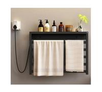 Toallero eléctrico calefactable de 5 Barras, Calentador de Toallas de Pared, toallero de Acero Inoxidable para baño con Temporizador y termostato Inteligente, Blanco, línea Izquierda