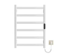 Toallero Eléctrico, Calentador de Toallas Baño de Pared, Pantalla LED Control Táctil, 0-9 H Temporizador, 30-70°C Control de Temperatura, Calentador de Toallas Bajo Consumo, IPX4, 175W